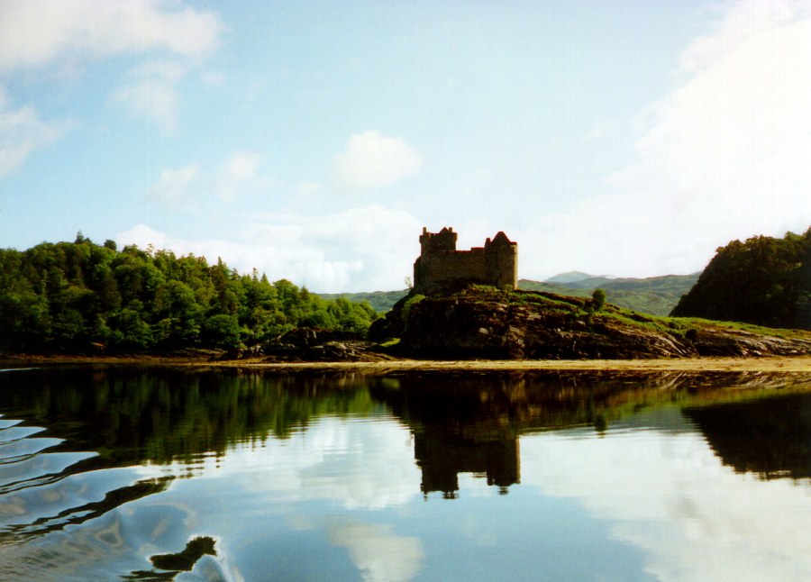 Low-tide causeway leading towards Castle Tioram